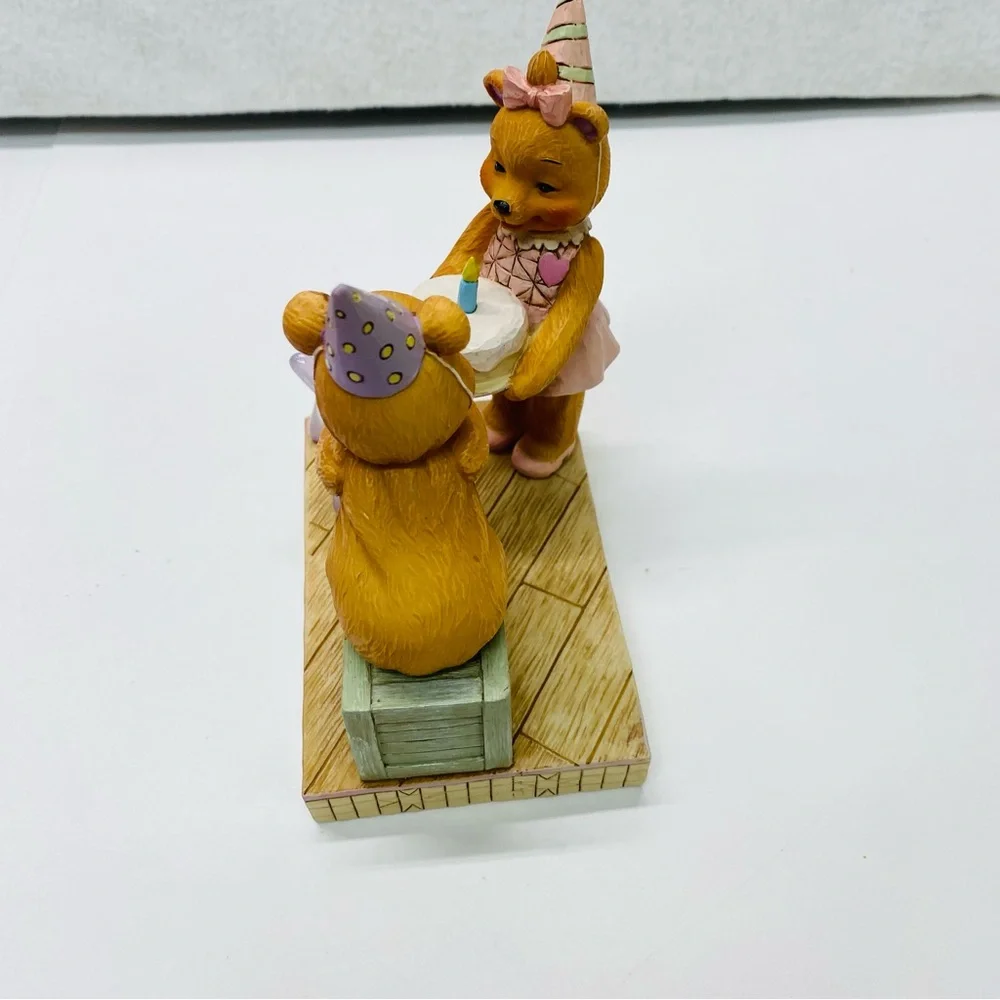 Jim Shore Button and Squeaky Figurine Make A Wish Birthday Cake By Enesco 2019